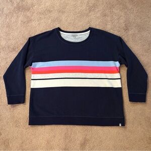 T by Talbots Multicolor Striped Sweatshirt